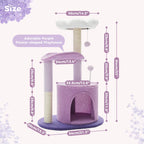 Cactus Cat Tree with Curved Perch Cozy Cat Condo Small Cat Tower with Removable Top Bed Cat Scratching Post for Indoor Cat Toys
