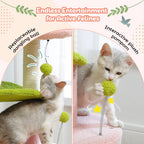 Cactus Cat Tree with Curved Perch Cozy Cat Condo Small Cat Tower with Removable Top Bed Cat Scratching Post for Indoor Cat Toys